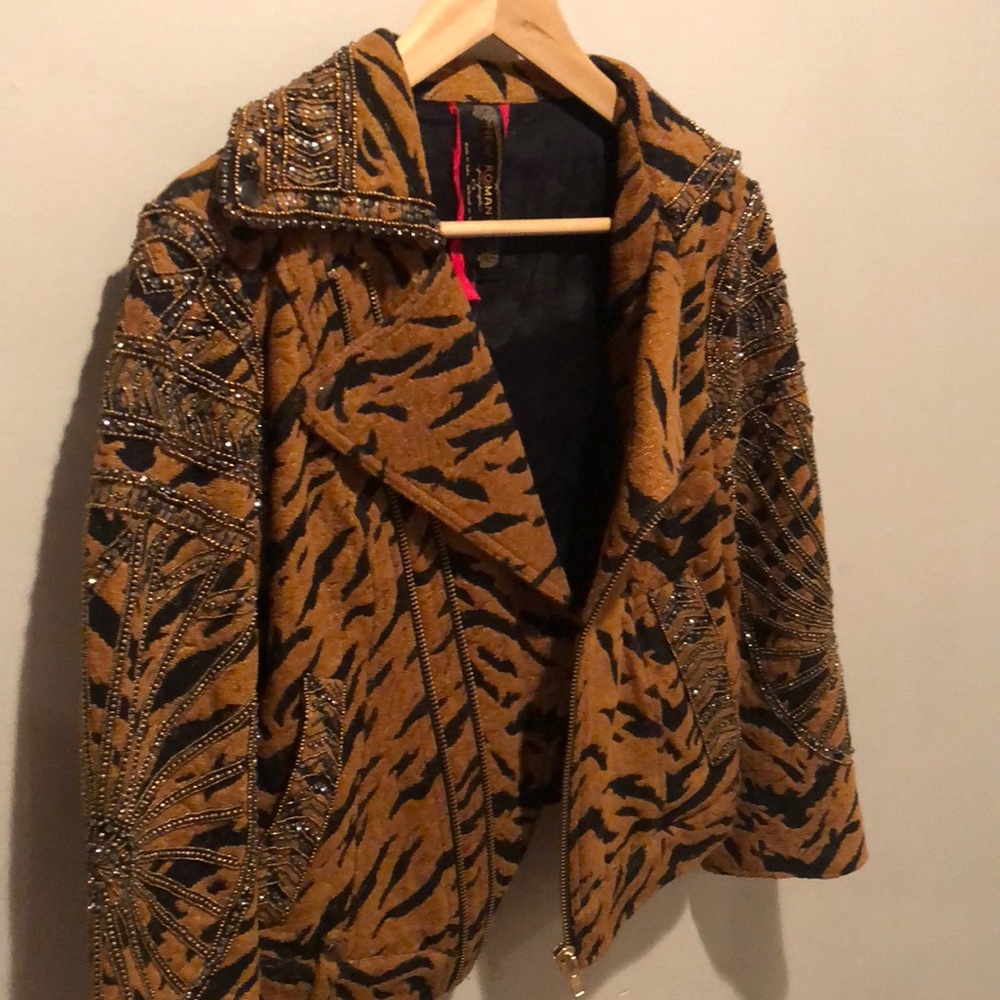 free people new romantics embellished tiger jacket